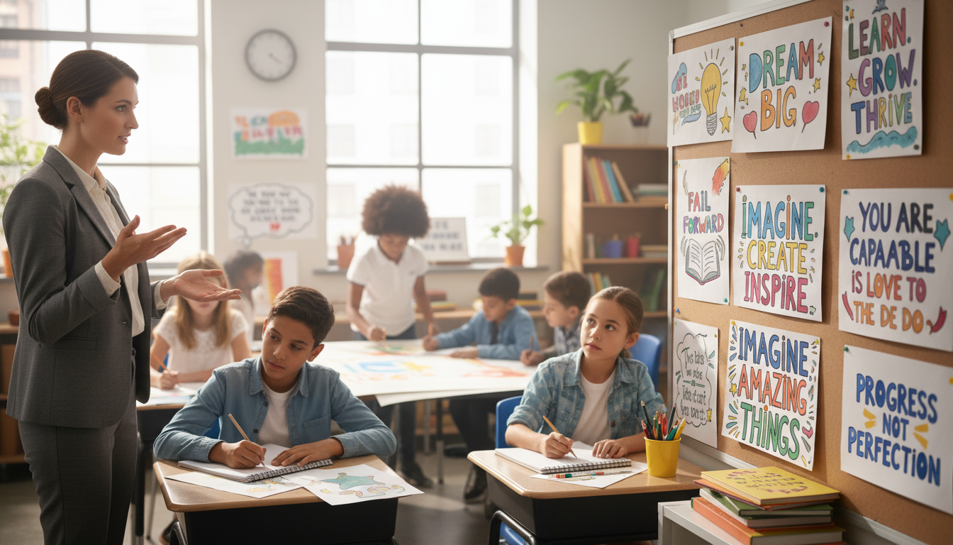 Kreative Umsetzung von Motivationssprüchen im Klassenzimmer Kreative Umsetzung von Motivationssprüchen im Klassenzimmer